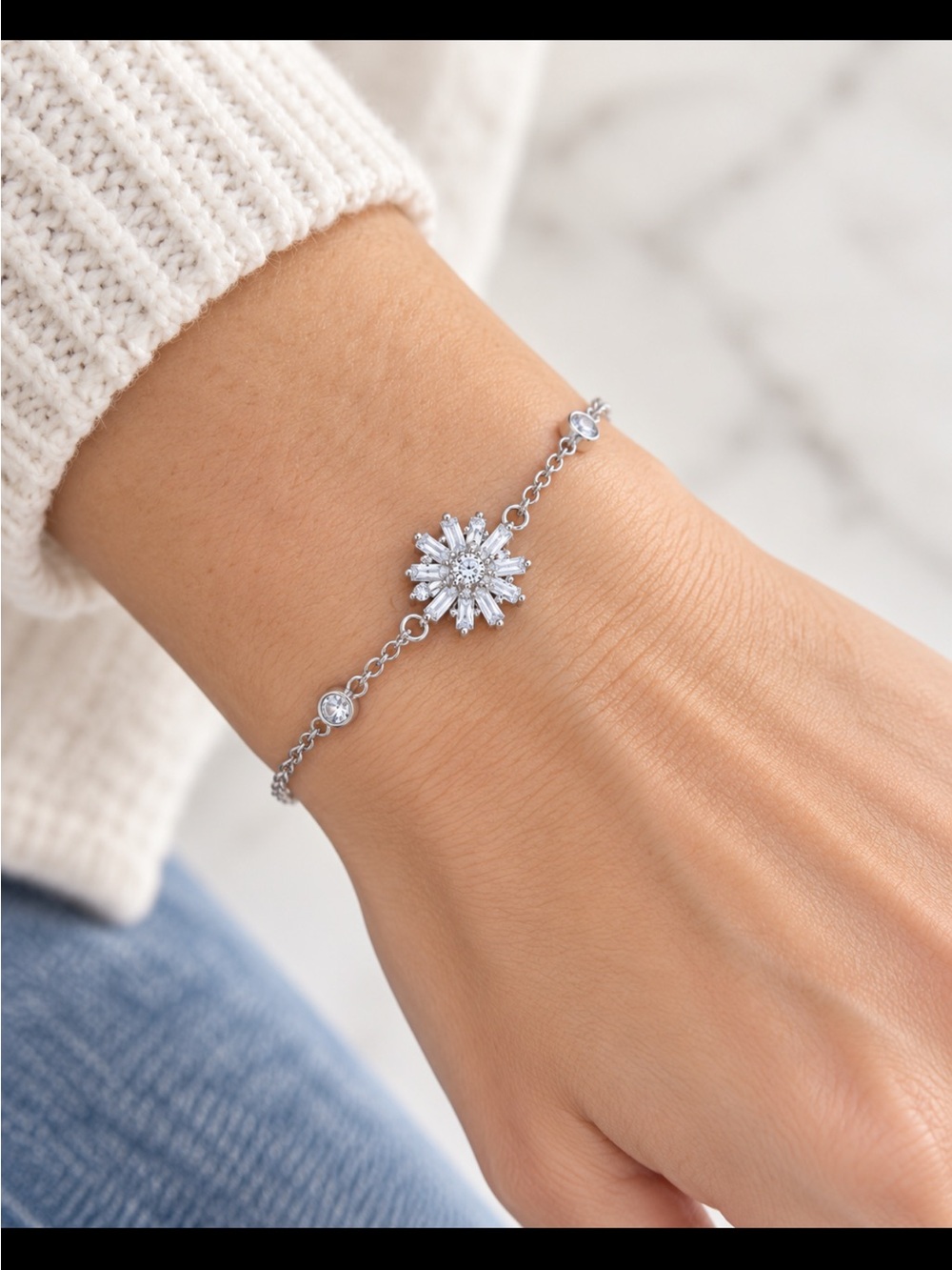925 Sterling Silver CZ Bracelet NEW - Picture 2 of 4
